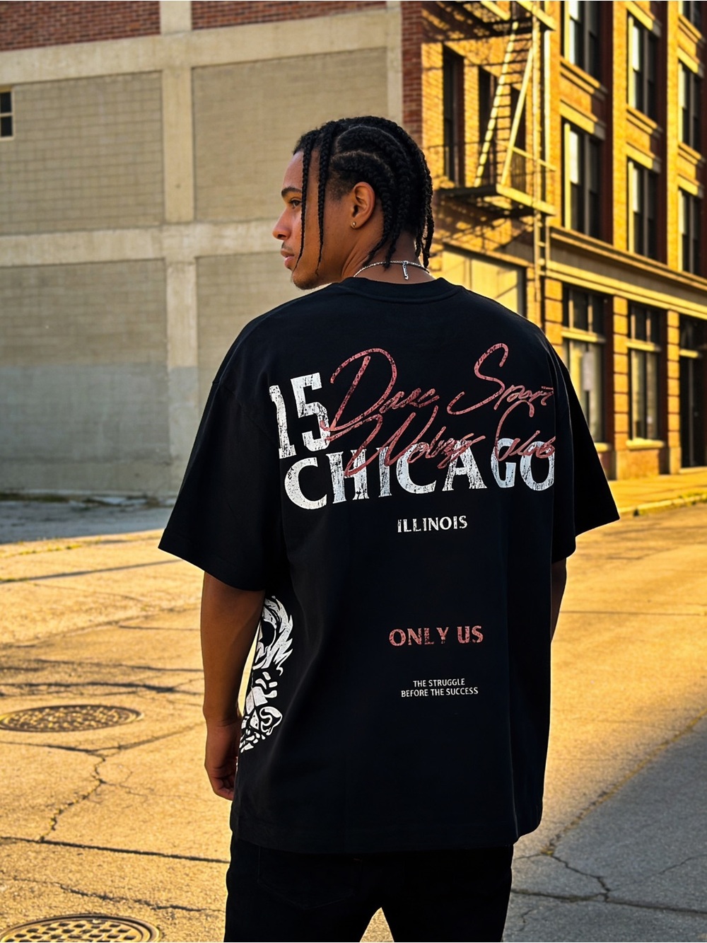 Darc Sport Black Graphic Chicago Short Sleeve Tee ‘Premium’